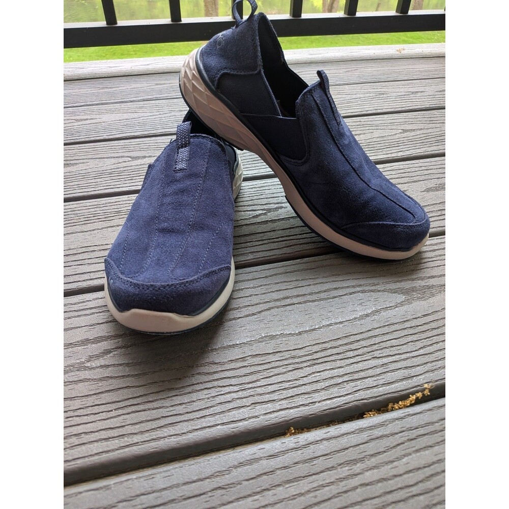 Ryka Terrie Slip-On Sneakers Blue Suede Women's 7 Comfort Walking Shoes Casual
